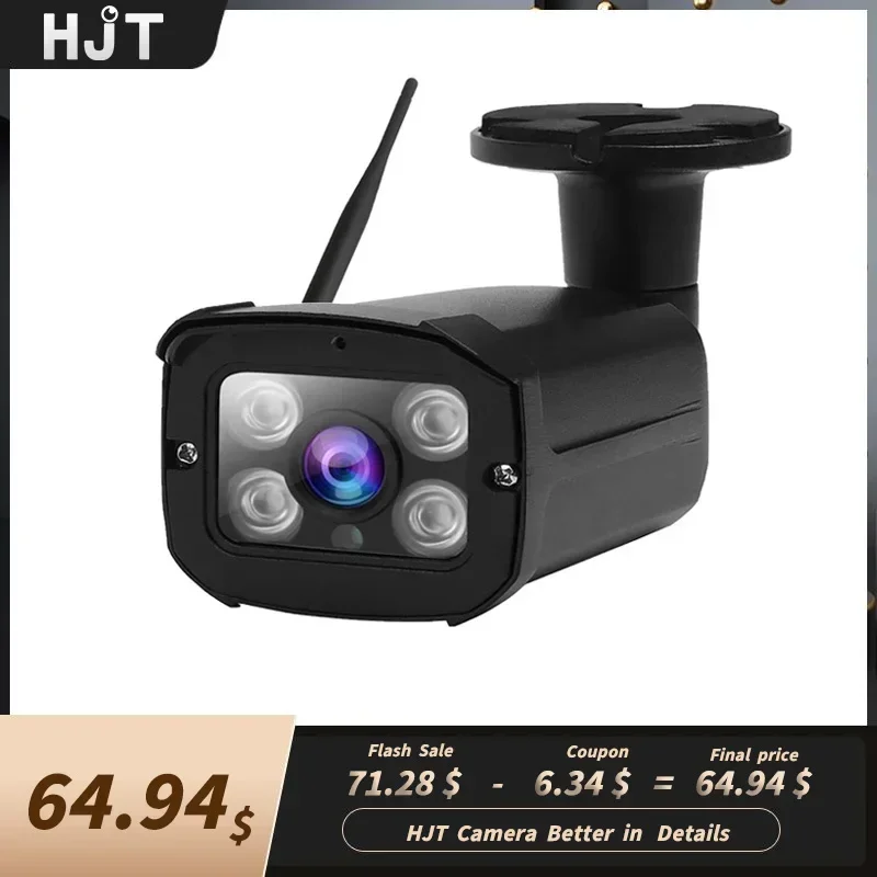 

HJT 4K 8MP IP-камера Аудио Открытый WIFI .4G/5Ghz Onvif Металлический корпус CCTV Домашняя 5-мегапиксельная ИК-камера ночного видения