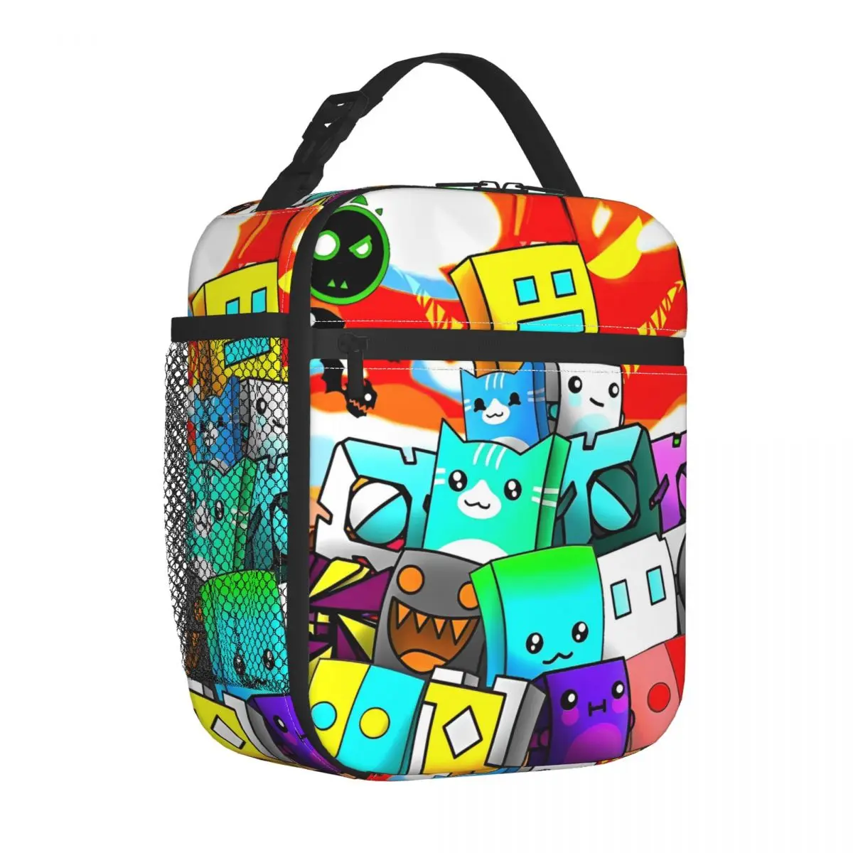 Geometry Cube Gaming Dash Insulated Lunch Bag Thermal Bag  Lunch Container High Capacity Lunch Box Tote Girl Boy Office Picnic