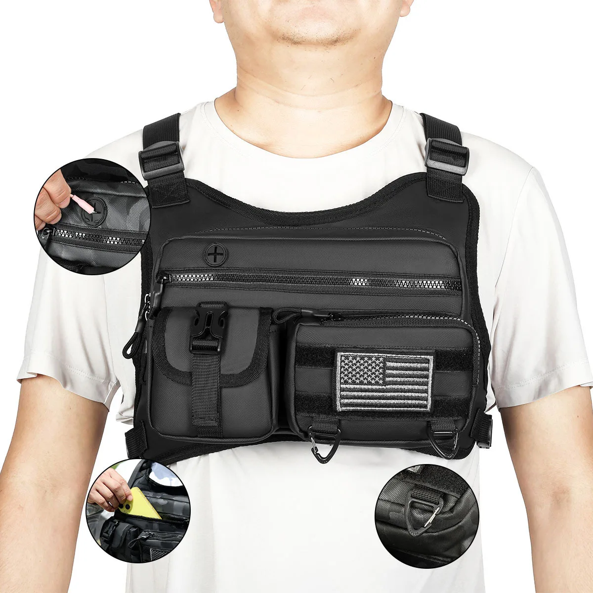 Mochila de Peito Leve para Corrida, Ideal para Atividades ao Ar Livre, Maratona e Ciclismo, Sem Bolsa de Água