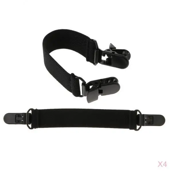 Boot Suspenders Adjustable Straps with Polished Metal Clips for Pants Sheet Stretching and Sports