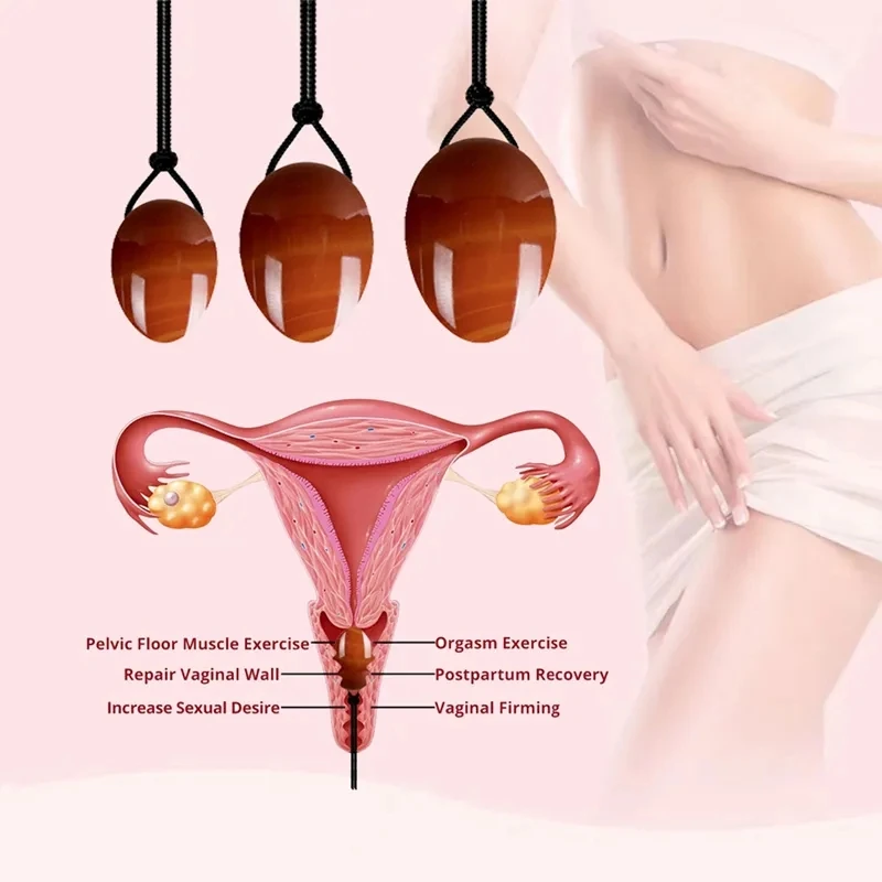 

Natural Yoni Egg Set Jade Eggs Women Kegel Exerciser Vaginal Muscles Tightening Kegel Sphere With Holes On The Thick Side