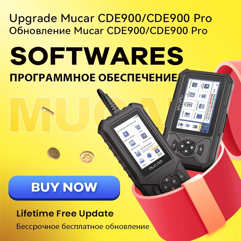 MUCAR CDE900/CDE900 Pro Softwares 4/Full Systems Diagnosis Oil Brake Airbag Single or 28 Reset/Maintenance Lifetime Free