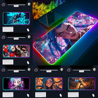 RGB Pc Gamer Keyboard Mouse Pad Popular game jinxs Mousepad LED Glowing Mouse Mats Rubber Gaming Computer Mausepad