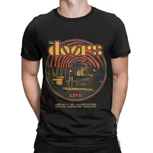 Imagen 2 del producto Camiseta Vintage de verano The Doors, camisetas de ocio musical, camisetas de algodón cómodas de gran tamaño para hombre, camiseta Vintage de manga corta