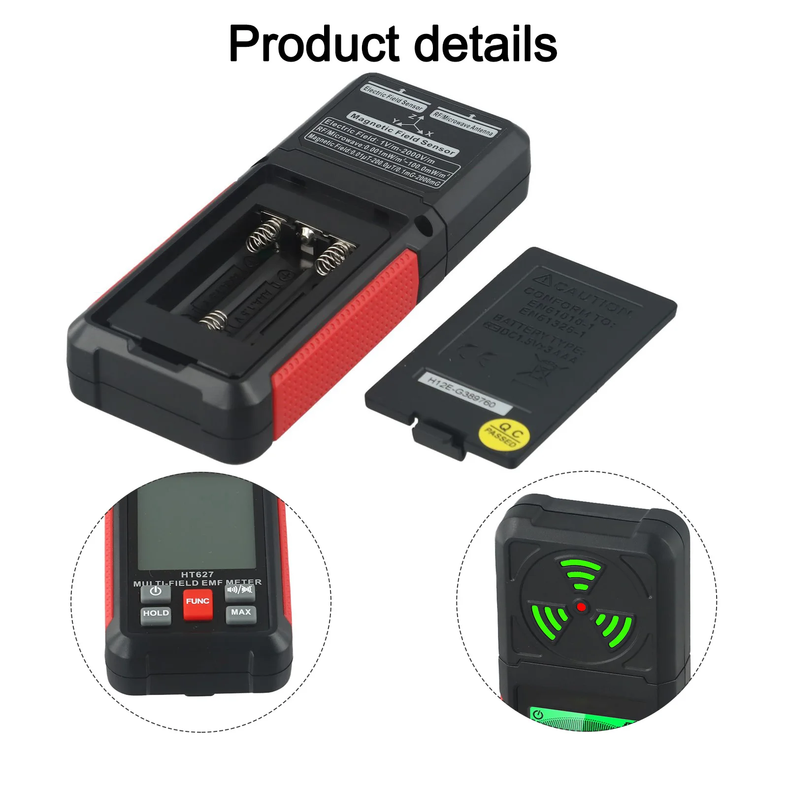 

3 In 1 EMF Meter Electromagnetic Field Detector Accurate Measurements Audible Alarm High-precision Sensor Digital Readout