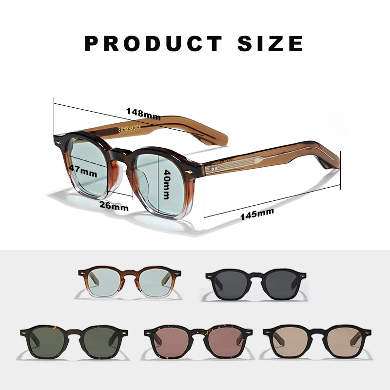 Classic acetate sunglasses for women SUNSHADR ZEP Luxury brand Top Quality designer handmade UV400 men sunglasses can be carved