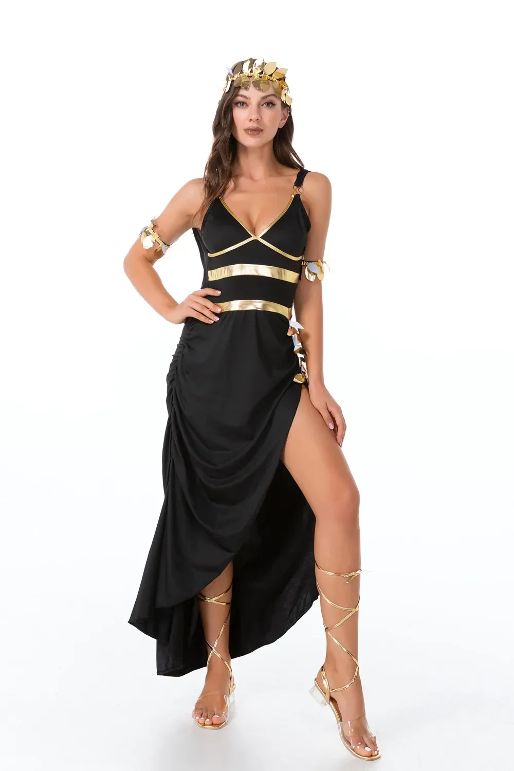 Disfraz de princesa de Cleopatra egipcia para mujer, Túnica de Toga romana Medieval, trajes de Diosa griega, vestido de fantasía para Cosplay de Halloween