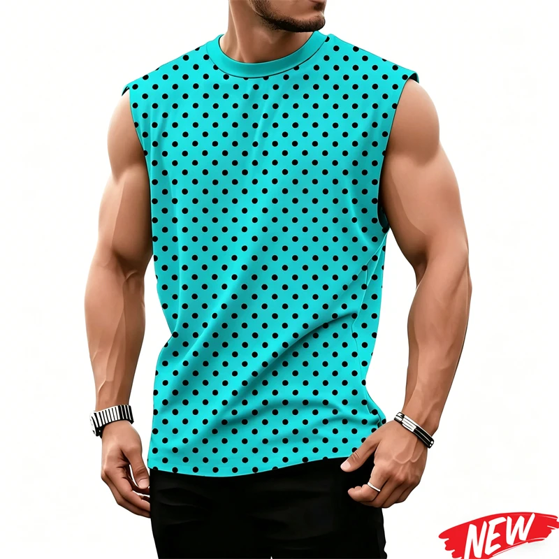 New 3d Printing Dots Tank Top For Men Pentagram Pattern Sleeveless T Shirts 2026 Fashion Summer Casual Tee Loose Tank Tops