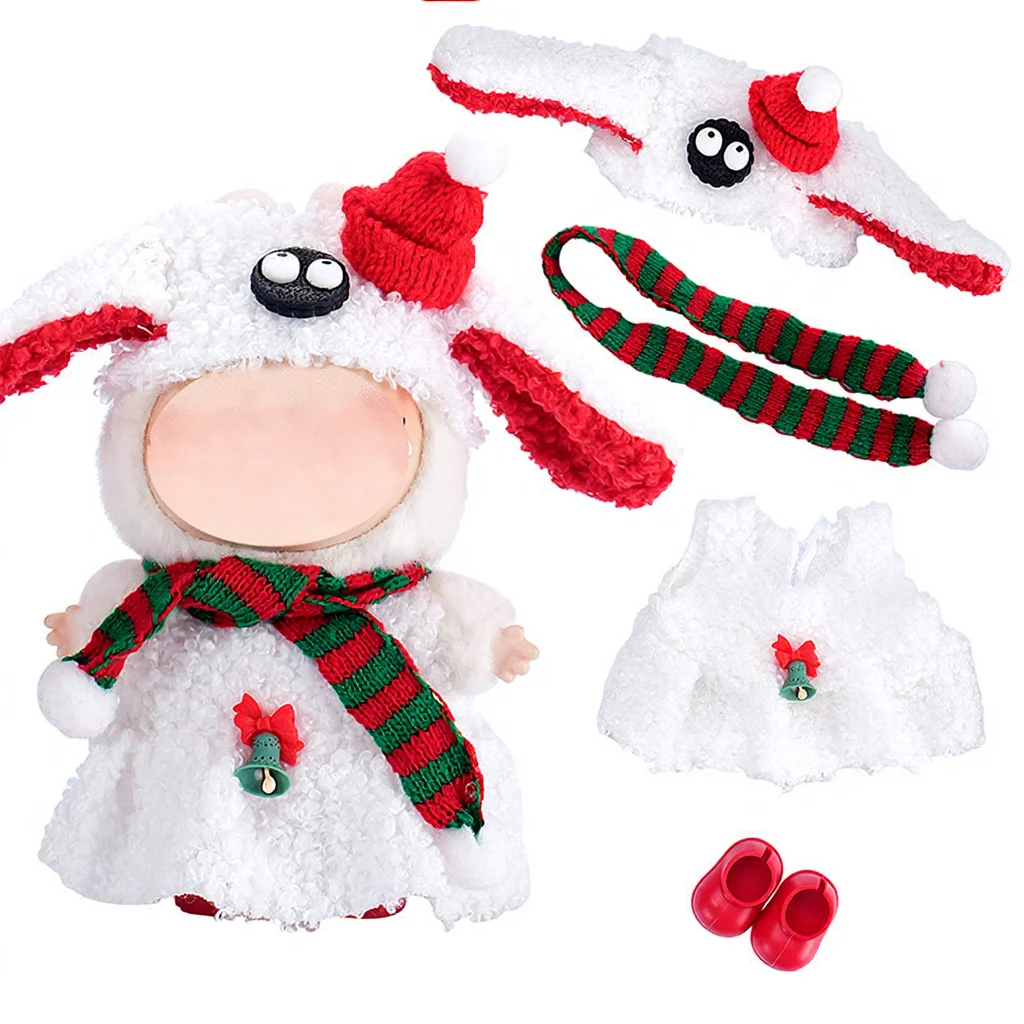 

Anime Xmas Doll Clothes for 17cm Labubu Doll Outfit Designer Luxury Christmas Clothe Dress Toy Labubu V1V2V3 Doll Accessorie