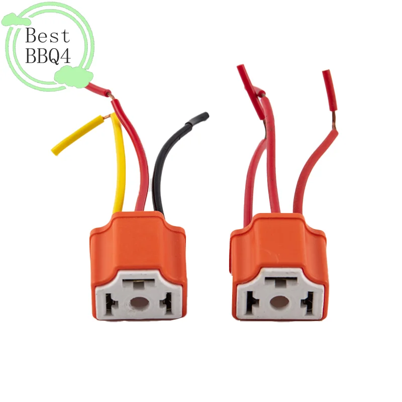 BBQ4 H4 Ceramic Three-plug Headlight Socket Lamp Socket Bulb Socket Flasher Socket