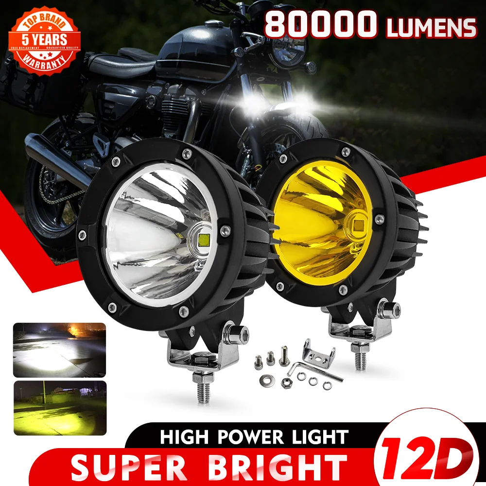 

HAOLIDE Round LED Spot Driving Light Combo Hi/Lo Motorcycle Headlight Fog Lights 6500K 3000K Trucks Off Road SUV Boat 45W