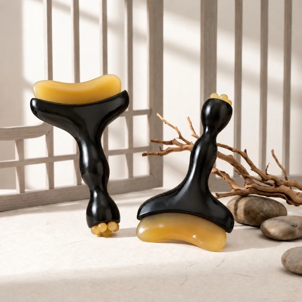Practical Smooth Gua Sha Massager Resin Double Headed Facial Massage Tool Ergonomic Comfortable Face Sculpting Wand Multipurpose