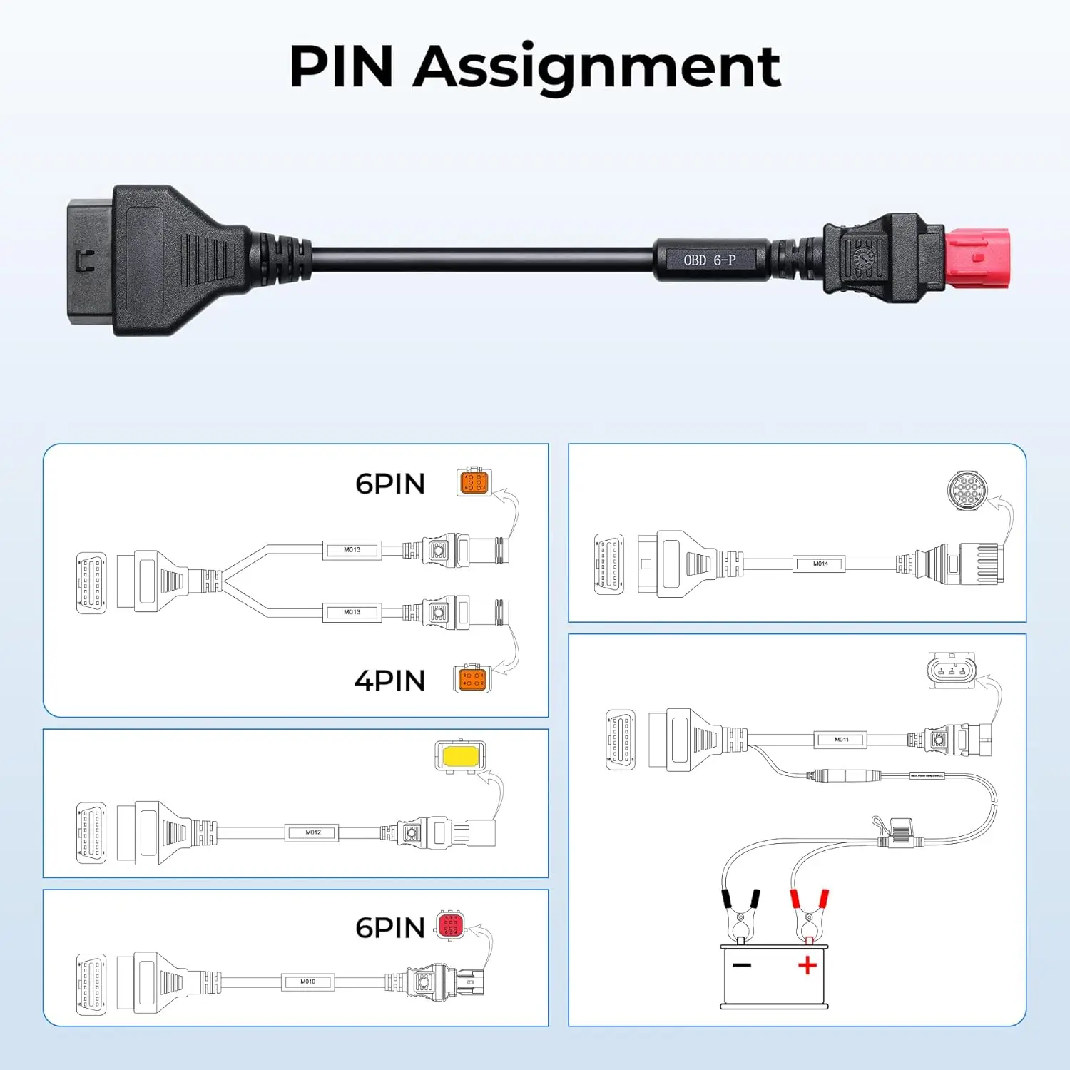 6 Pin Connector to 16 Pin OBD2 Adapter