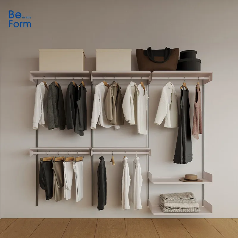 BeForm cloakroom vitsoe606 rack track hovering wall system modular wall baffle