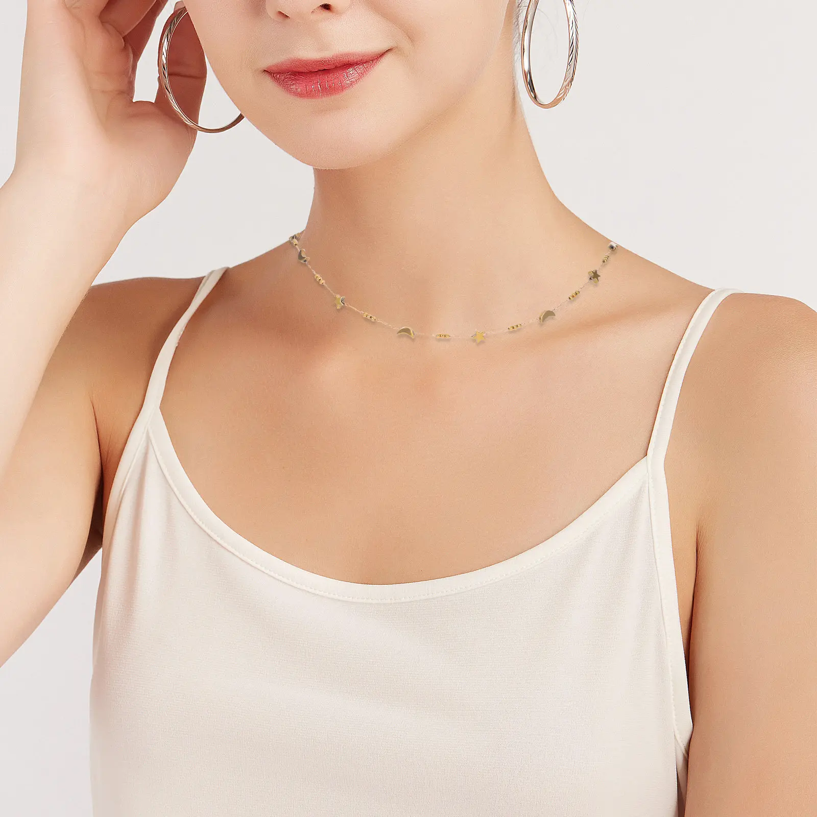 

Цепочка из нержавеющей стали в форме луны, нарезаемая, для создания украшений своими руками: браслетов, браслетов на ногу, серег, романтических аксессуаров