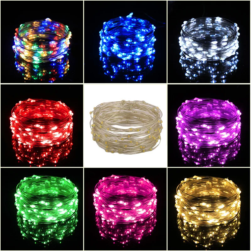 1m 2m 3m 5m led fio de cobre luzes da corda luz de fadas ao ar livre guirlanda luz casamento para casa natal jardim decoração do feriado