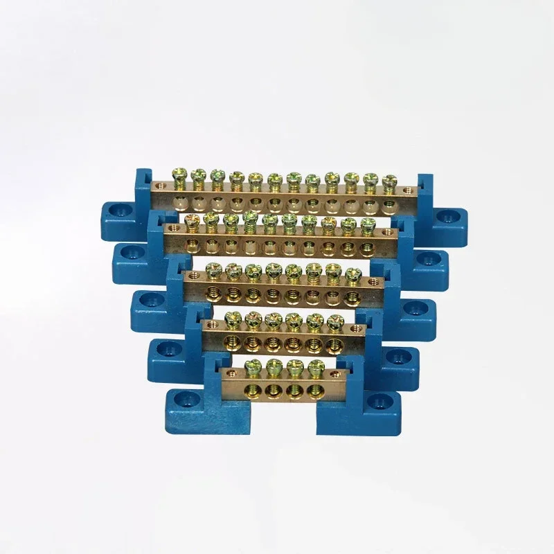 1PC Copper Terminal Block 4 6 8-bit Zero Wire Strip Distribution Box Terminal Block Copper Strip