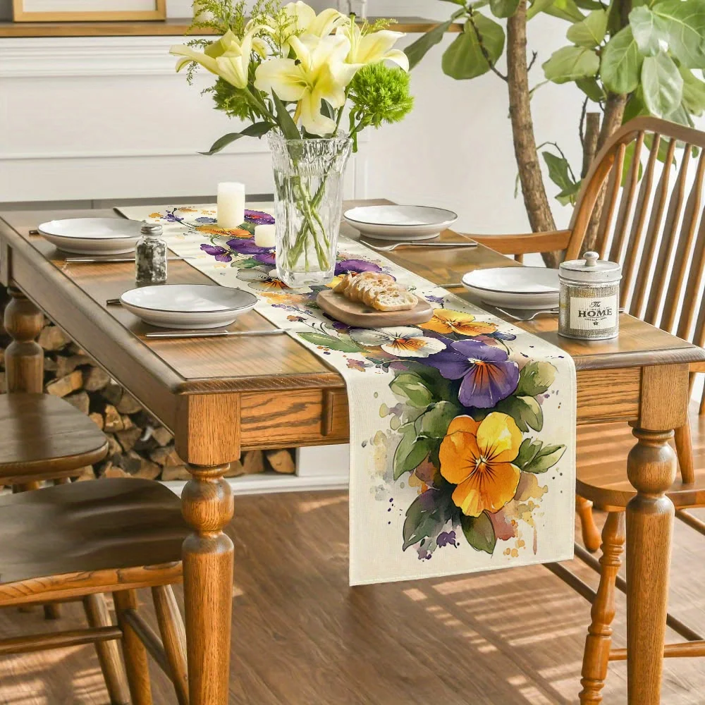 Frischer Zitronen-Blumen-Tischläufer - Lebendige Frühlings- und Sommer-Obstdekoration für Wohnzimmer, Couchtisch, Party und Esszimmer