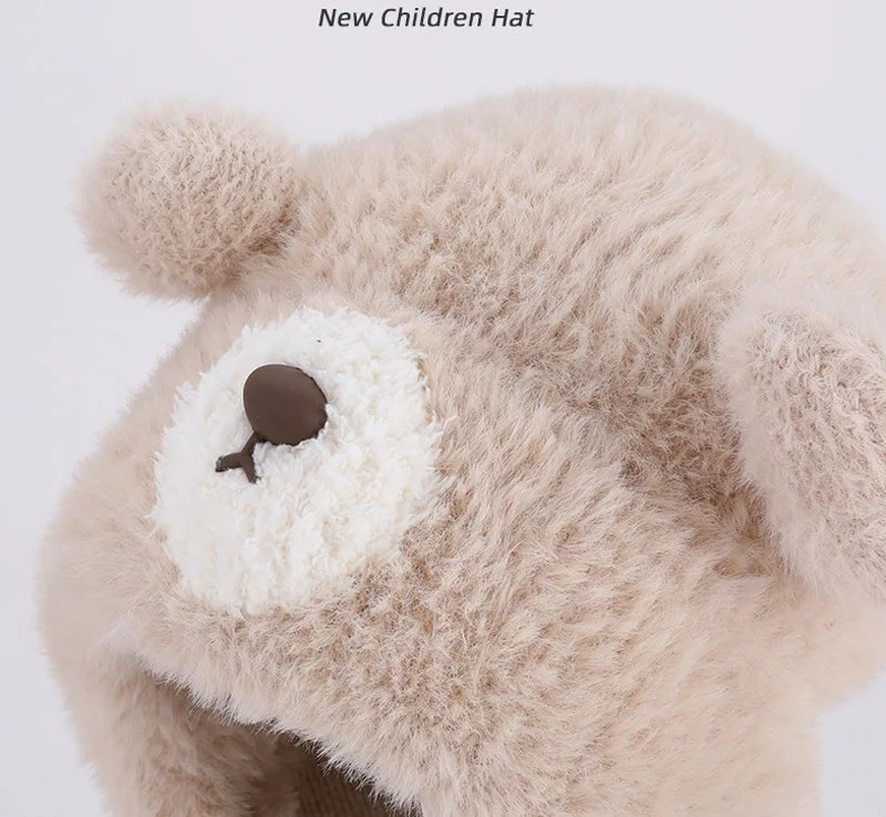 2025 Winter 1pc Neue kinder Balaclava Hut Plüsch Dicke Warme Neck Schal Spielen Im Freien Für Kaltes Wetter winter Warm Halten – Detail 4