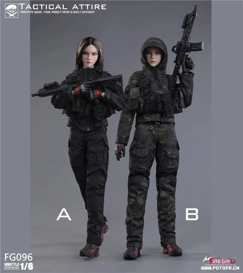 Fire Girl Toys FG096 1/6 Soldier Women's Combat Suit Set Fit 12