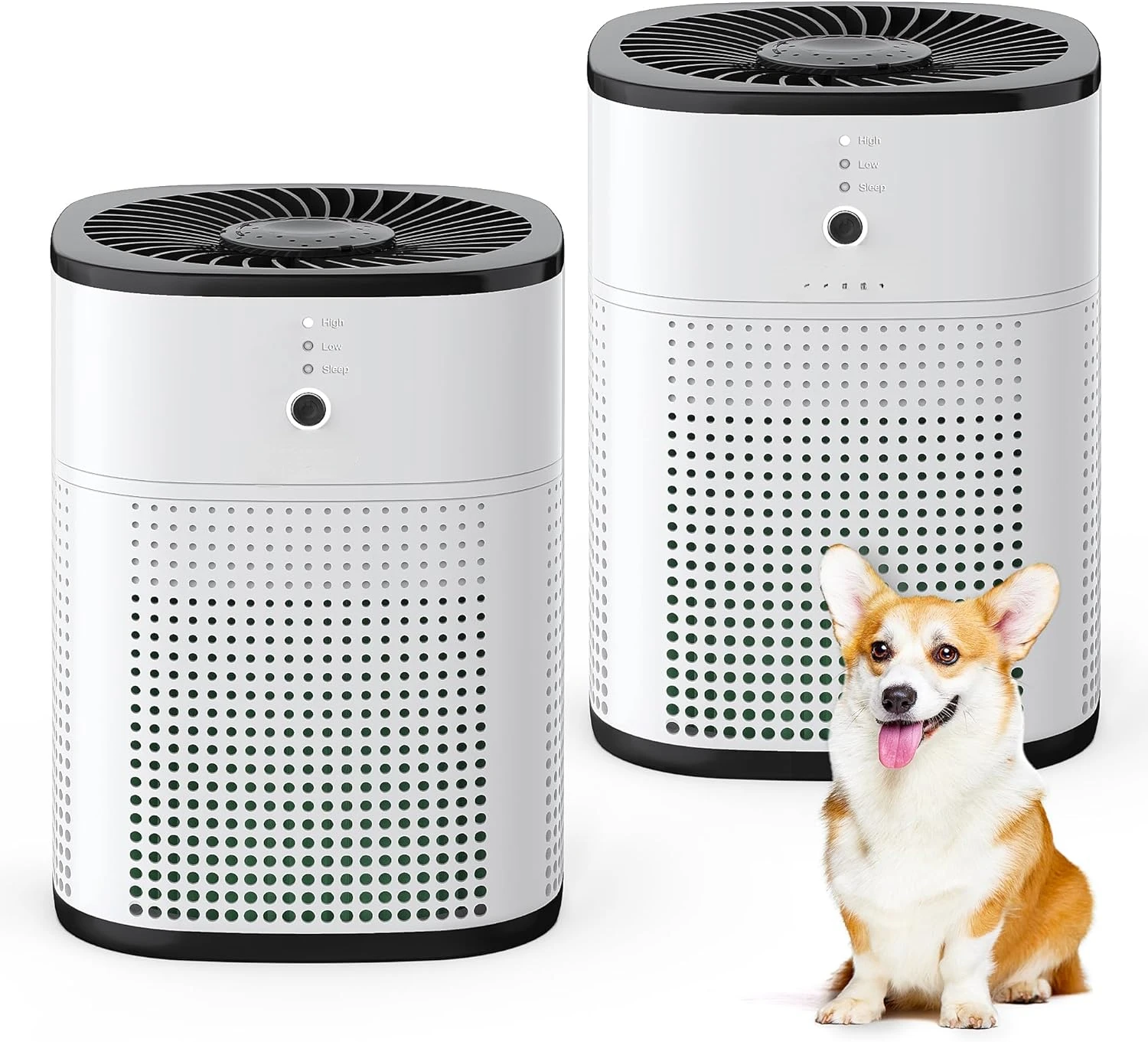 

Air Purifiers for Bedroom, Room Air Purifier HEPA Filter for Smoke, Allergies, Pet Dander Odor with Fragrance Sponge, Small Air