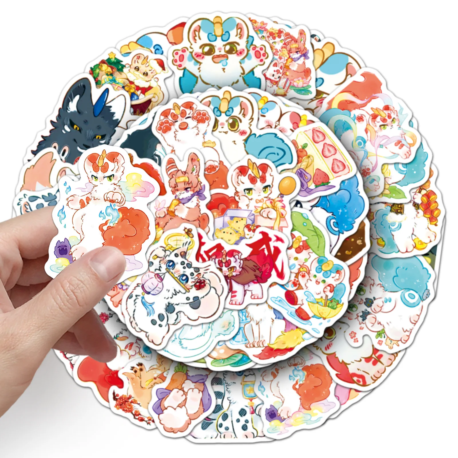 10/50PCS Fabulous Beasts Animation Aufkleber Cartoon Chinesische Mythologie Comics Graffiti Dekoration Notebook Mobile Gitarre Aufkleber