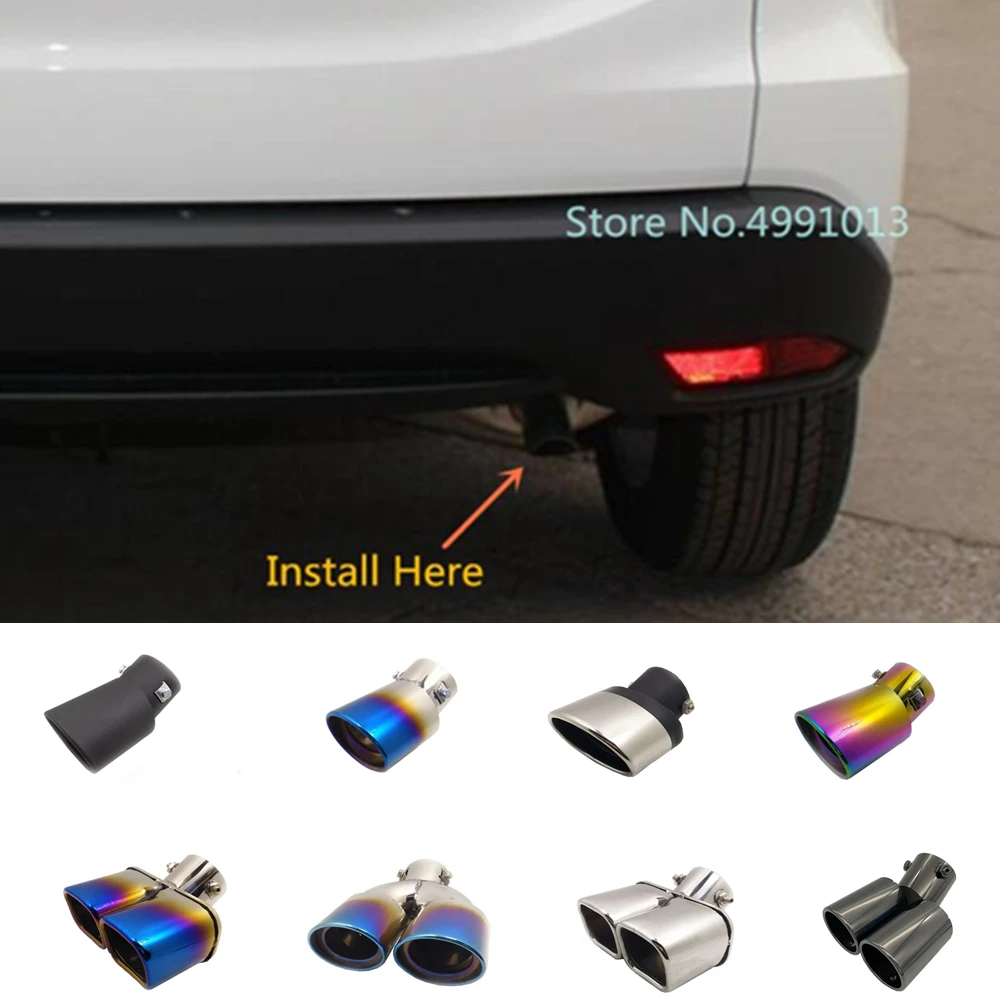 Untuk Honda HRV H-RV Vezel 2014 2015 2016 2017 Penutup Belakang Mobil Knalpot Eksterior Ujung Knalpot Knalpot Knalpot Ornamen Outlet