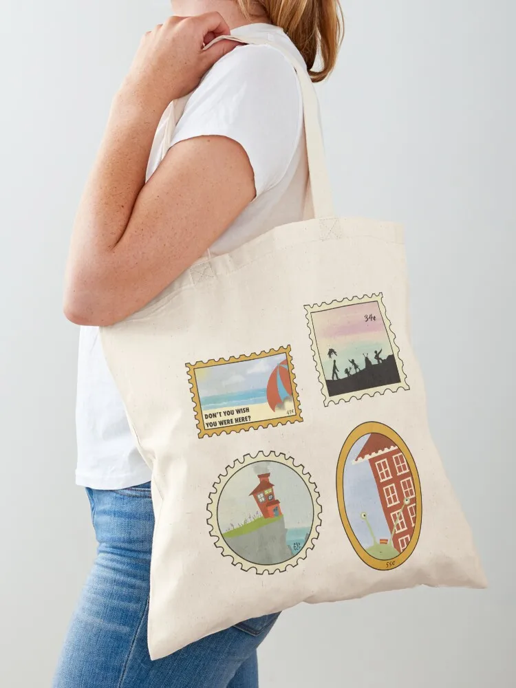 

House in the Cerulean Sea Tote Bag Shopper bag cute tote bag canvas tote supermarket folding