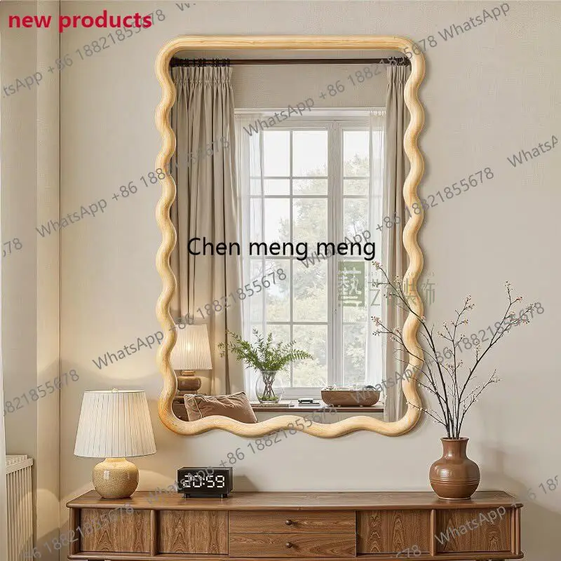 A139American light luxury wall full body mirror antique bathroom mirror European bedroom makeup mirror