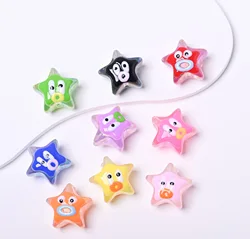 CH03 Cartoon Kawaii Pentagram Hand-painted Beads Acrylic DIY Bracelet Accessories Girl Handmade Materials