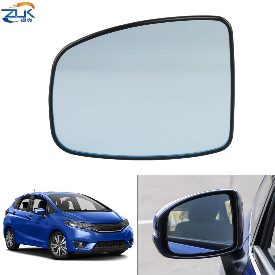 ZUK Car Exterior Rearview Door Side Mirror Glasses For HONDA FIT JAZZ GK5 2015-2020 CITY GM6 Blue White Lens With Heating