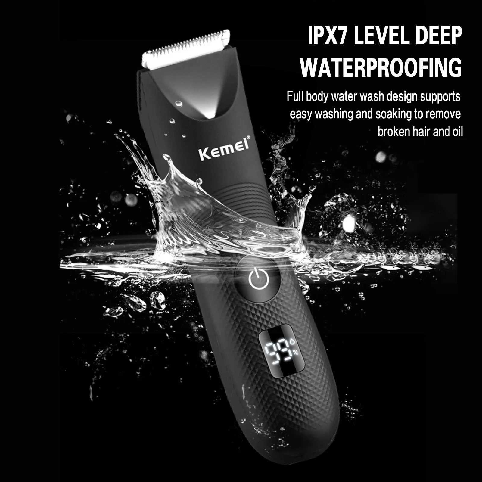 Salon Hair Electric Clipper Waterproof One Button Switch Electric Clipper for Barber Shop Stylist or Home