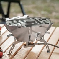 Outdoor Camping Card Style Wind Shield Stainless Steel Detachable Hexagonal Wind Shield Fire Gathering Energy-saving Wind Shield