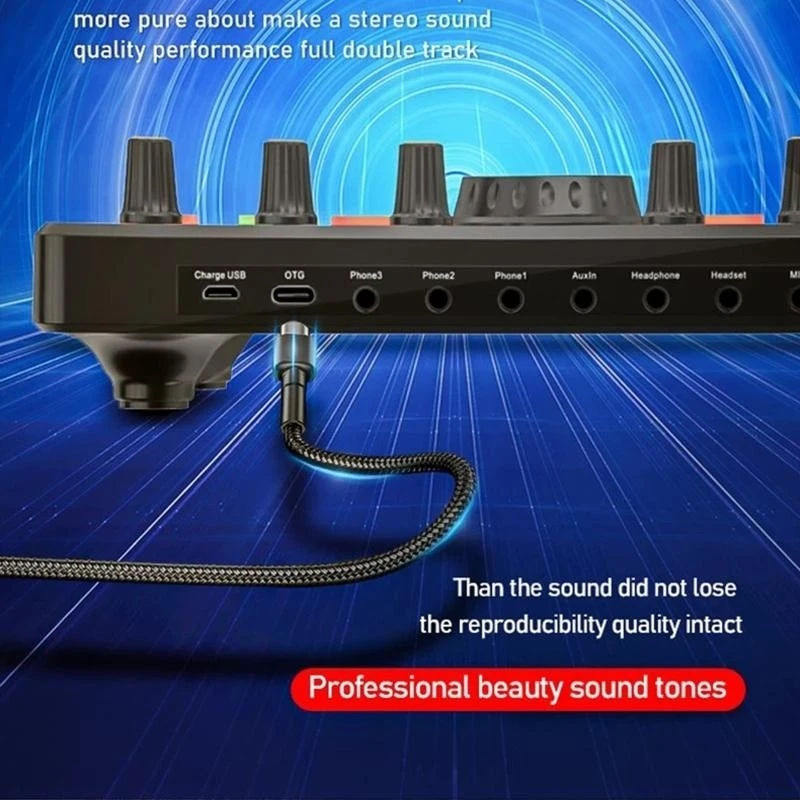 

Best Seller Stereo Sound Cards Audio Mixer Multi-Purpose Type-C Port Live Streaming Mobile Phone Live Multiple Sound Effect