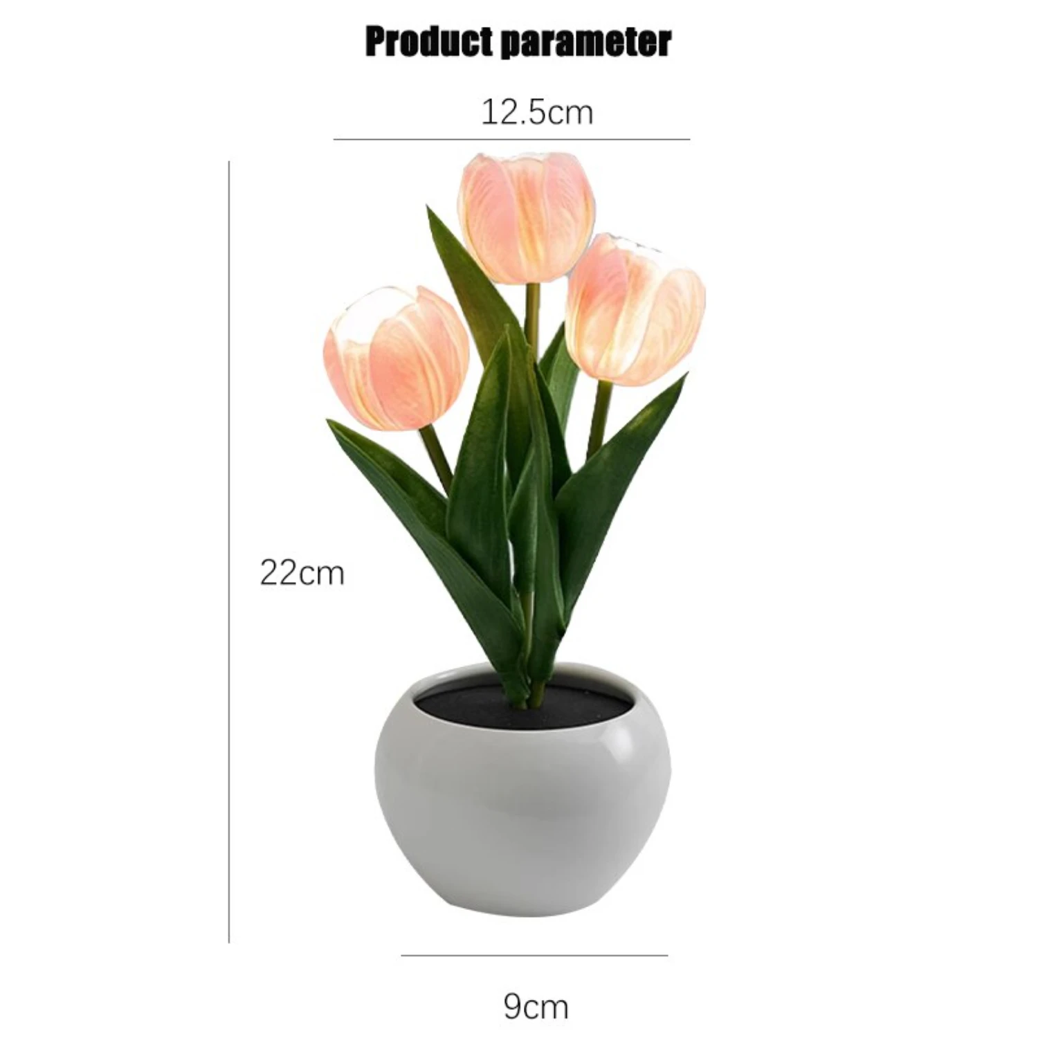 Wunderschöne LED-Tulpen-Nachttischlampe – atemberaubende Schlafzimmerleuchte mit Blumenstrauß, gemütliche und romantische Atmosphäre, ideales Geburtstagsgeschenk.