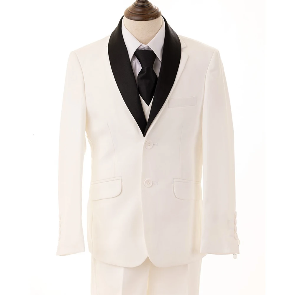 

Customzied Boy's Suits Fashion Single Breasted Shawl Lapel Slim Fit 3 Piece Jacket Pants Vest High Quality Kids Clothing