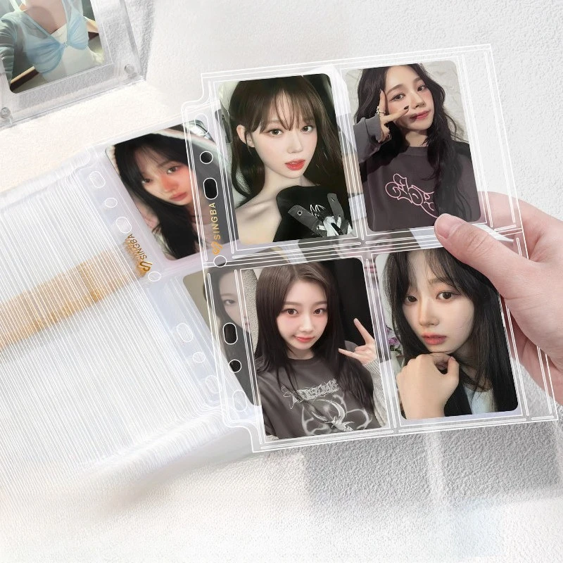 10Pcs SINGBA A5 Binder Refill Pages Solid Line Acid Free Photocard Sleeve for Instax Polaroid Film Trading Card Kpop Collection