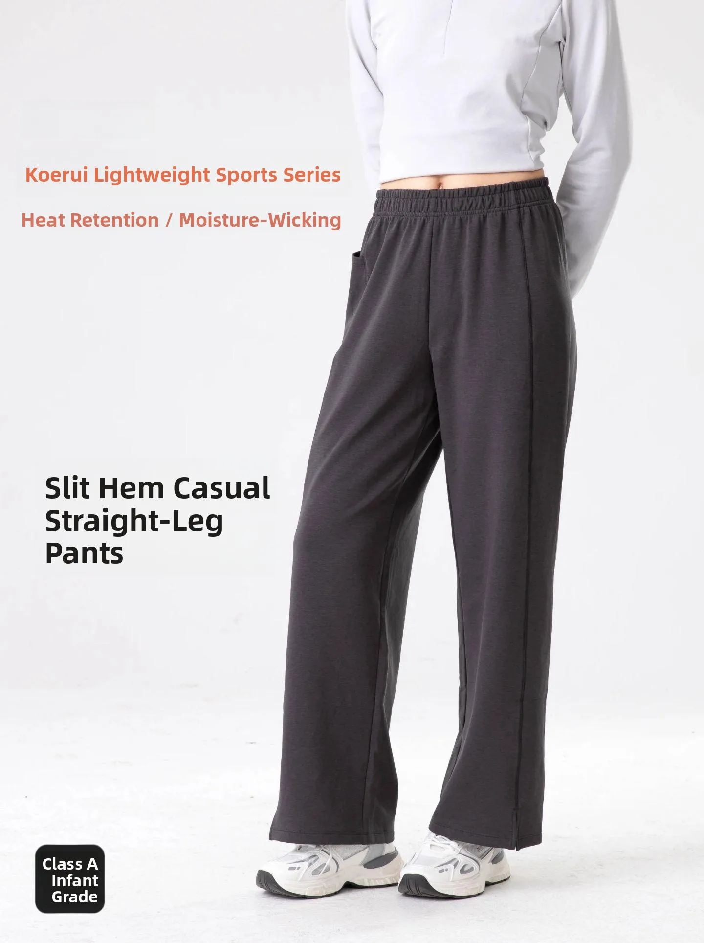 

Брюки Lu's Thin Fce Spor Casual для йоги и фитнеса, с воздушной прослойкой, осенне-зимние, с боковыми разрезами, свободные, на эластичной резинке