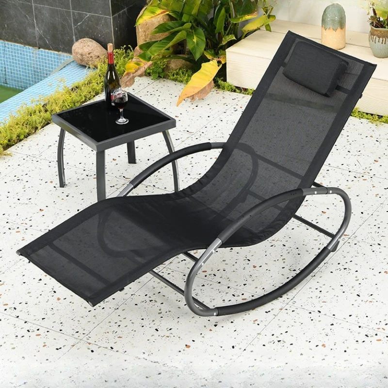 

Indoor and Outdoor Sun lounger Lunch Break patio Beach Rocking chair Lightweight Folding silla ergonomíca exterior furniture