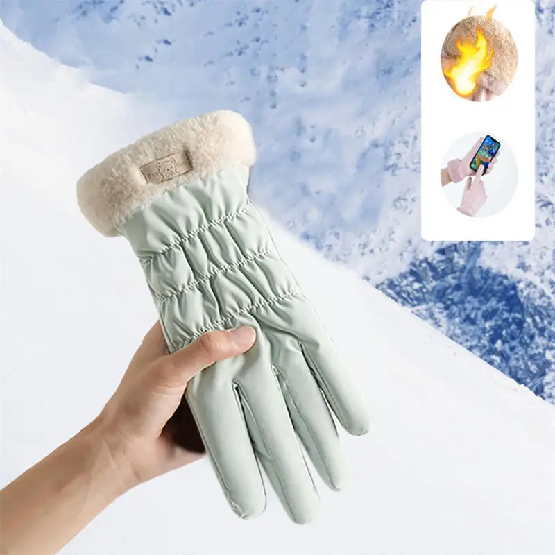 Fashion Elegant Touch Screen Gloves Windproof Waterproof Winter Women's Gloves Full Finger Hand Outdoors Warm Skiing Glove New