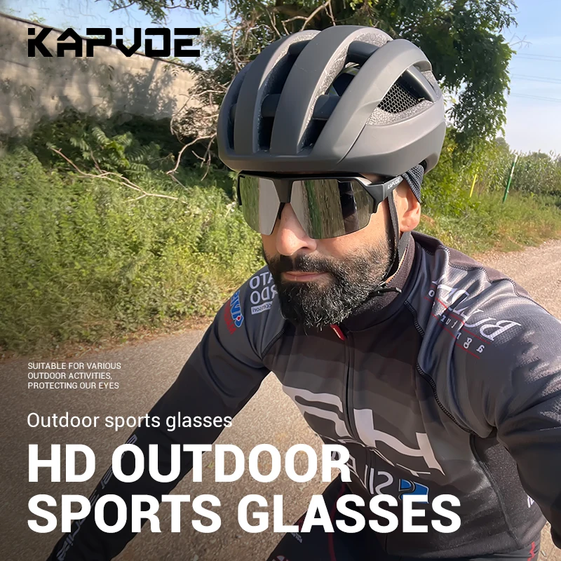 Kapvoe venda ciclismo óculos de sol uv400 polarizado óculos de pesca dos homens ao ar livre bicicleta estrada esportes condução da motocicleta óculos