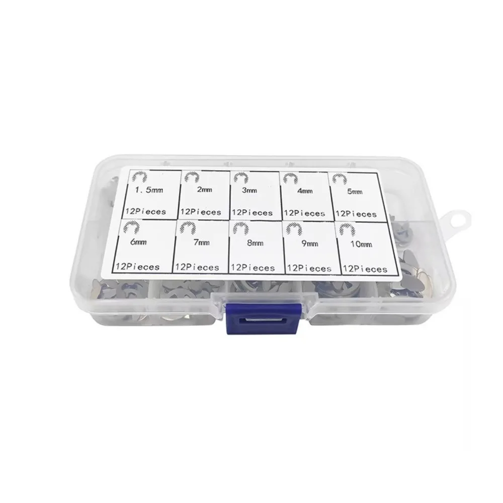 

120Pcs Stainless Steel 304 Circlip Retaining Ring Assortment Kit M1 5 to M10 E Type Snap Ring Clip Set with Plastic Case for Aut