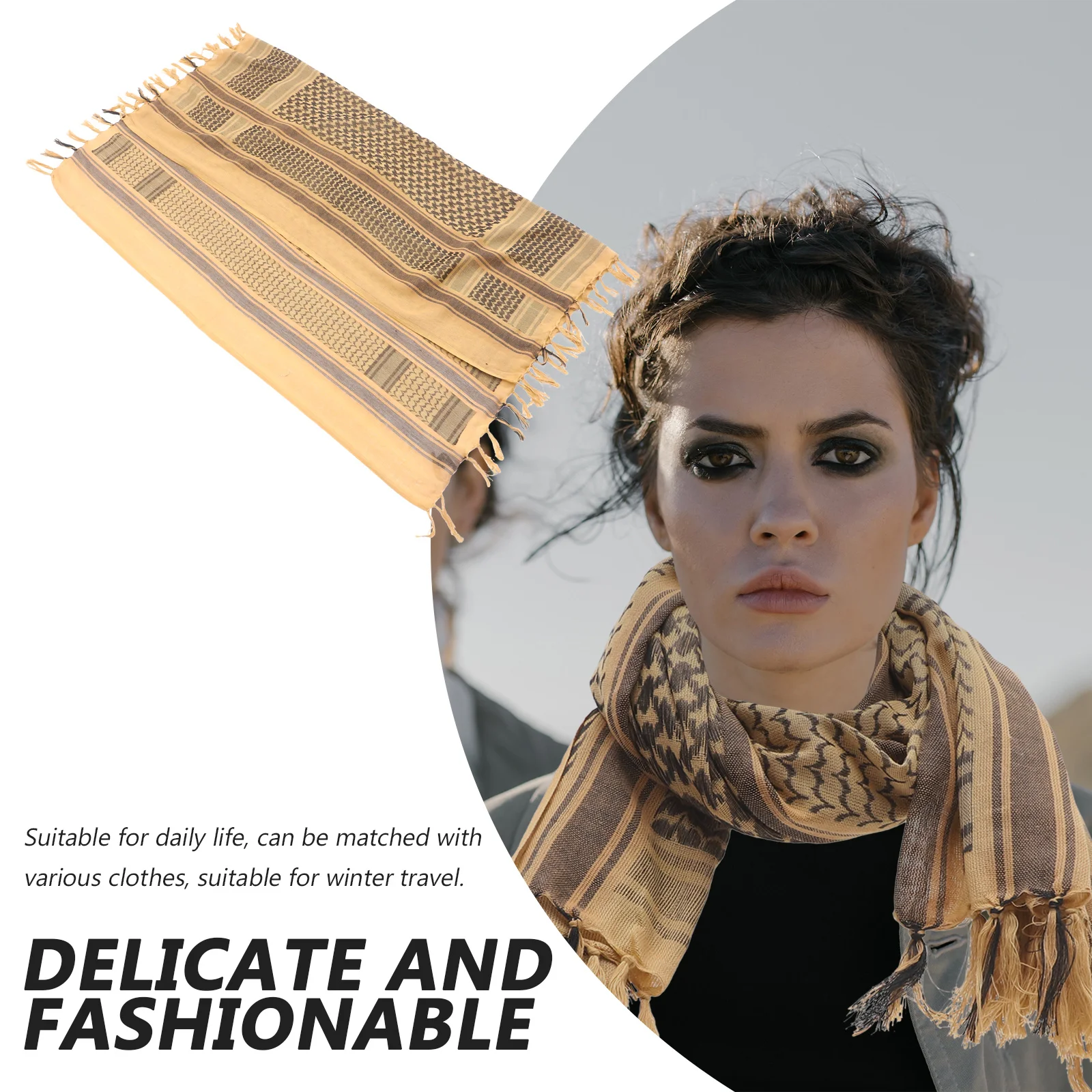 

Windproof Head Wrap Cotton Face Scarf For Men Winter Shemagh Multifunctional Desert Scarf Outdoor Camping Hiking Gear