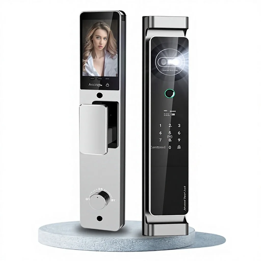 Full-automatic Fingerprint Password Smart Lock Video Intercom Real-time Monitoring Remote Unlock Cat's Eye Security Door