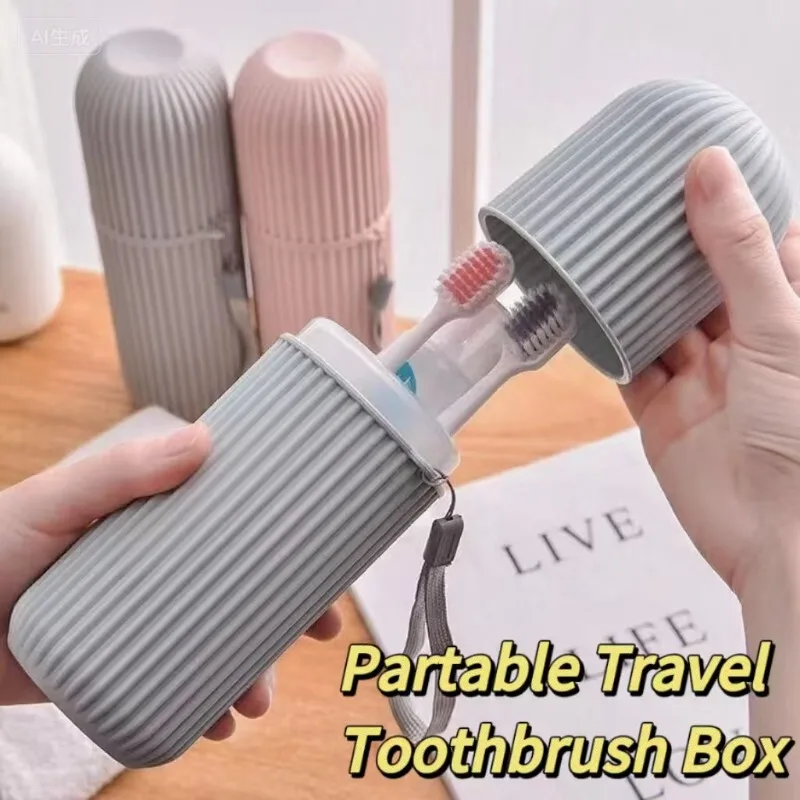 Organizador portátil de viaje, soporte para pasta de dientes, caja de almacenamiento, taza de almacenamiento para el hogar, soporte para exteriores, accesorios de baño