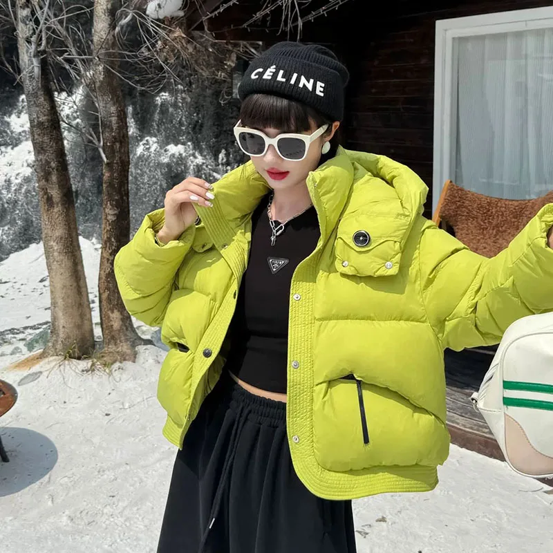 Frauen Parker 2025, Neue Winter Verdickte Unten Jacken Frauen Temperament Kurze Frauen Unten Jacken Weiße Ente Unten frauen Mantel h570