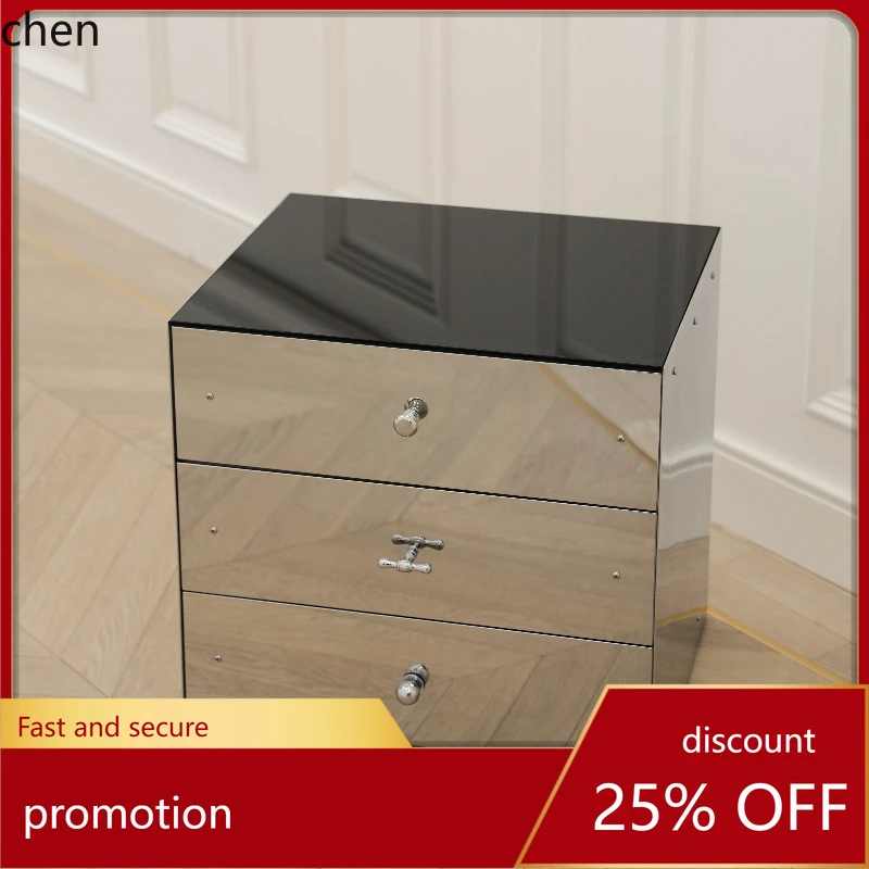 

HT stainless steel mirror Bauhaus bedside cabinet standing dressing jewelry storage cabinet