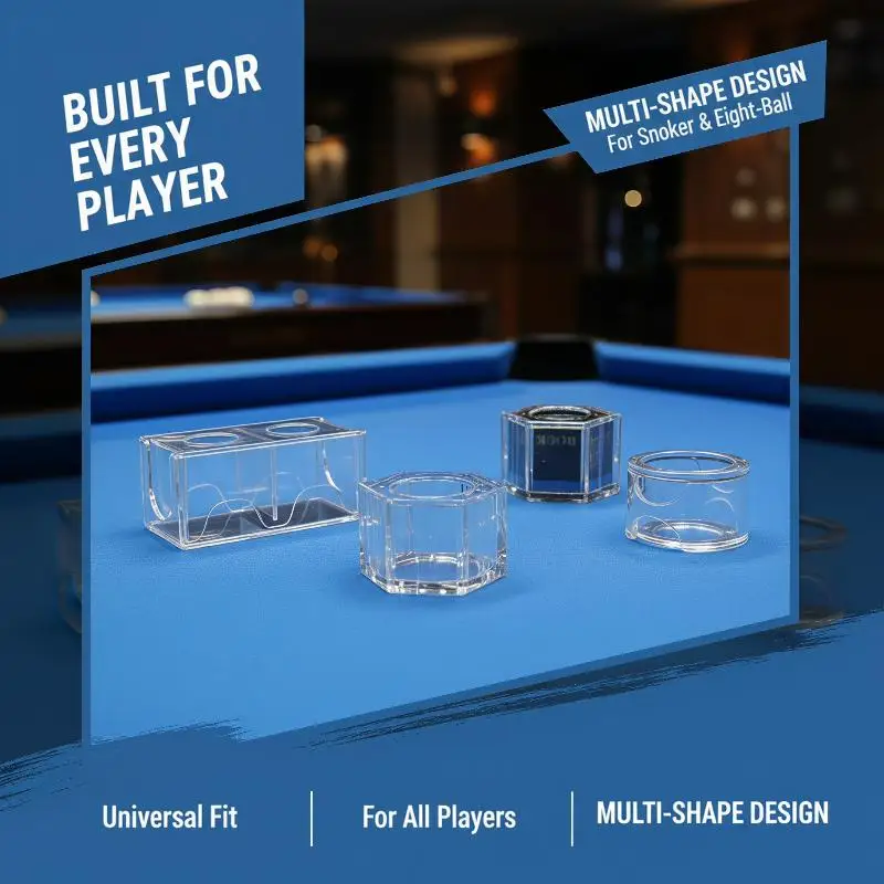Acrylic Pool Chalk Cube Holder Dustproof Anti Fouling 1Pc Durable Snooker Chalk Case for Professional Billiards Training
