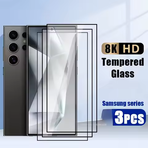 3PCS Tempered Glass for Samsung Galaxy S25 S24 S23 S22 S21 Plus Note 20 Screen Protector For Samsung S24 Ultra S25 Ultra Glass
