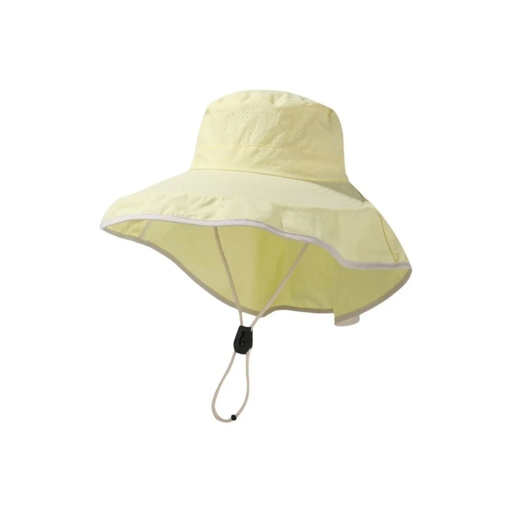 

Fisherman Hat Solid Color Sunshade Shawl Cap Wide brim Polyester Neck Protection Hat Thin Lightweight Neck Cover Hiking Cap Men
